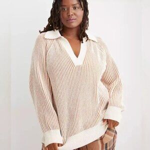 Aerie || "Sugar Rush" Oversized Pullover Chenille Collared Sweater